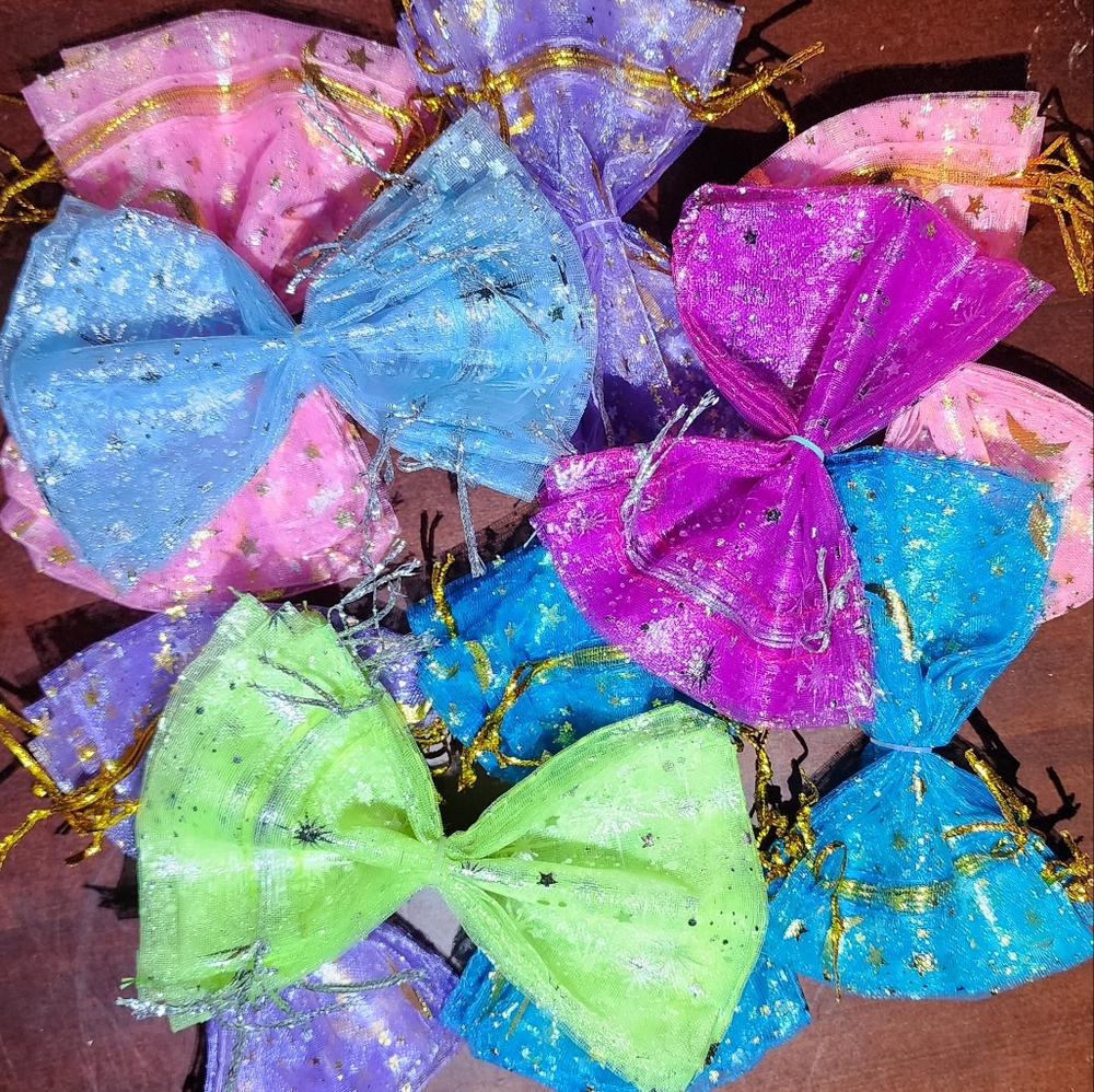 Bulk Small Drawstring Gift / Jewelry Bags - Set of 25 mix colors